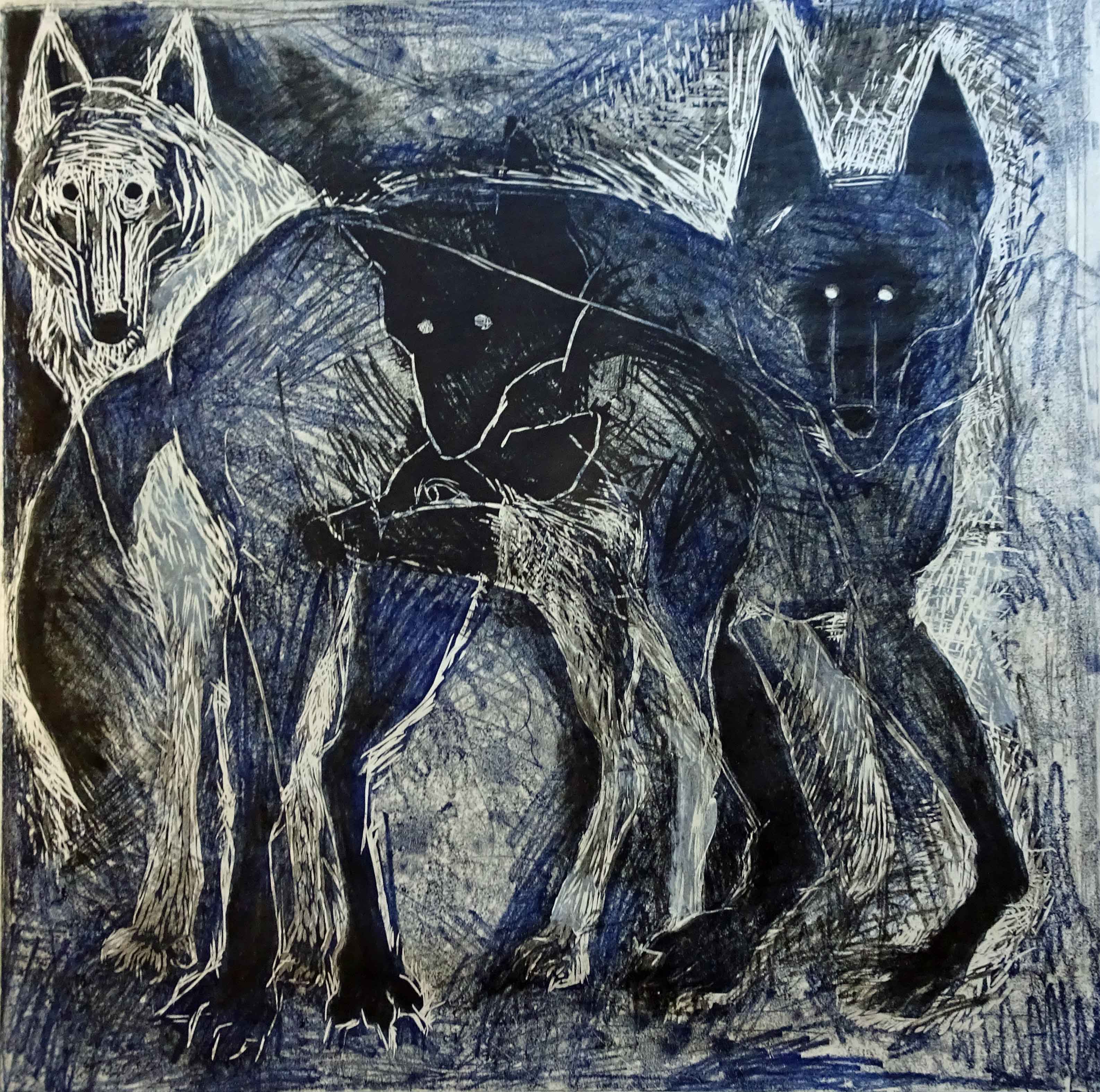Wolf Family Blue